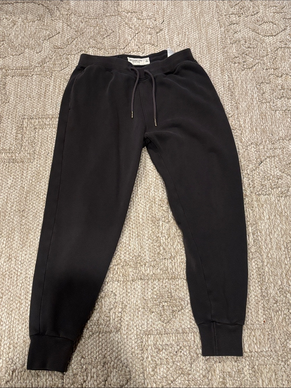 Abercrombie & Fitch Black Sweat Joggers with Drawstring
